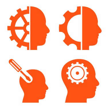 Beyin düz vektör simgeler araçları