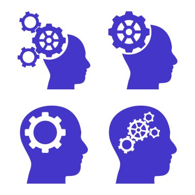 Akıl-düz vektör simgeler vites