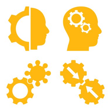 Akıl-düz vektör simgeler vites