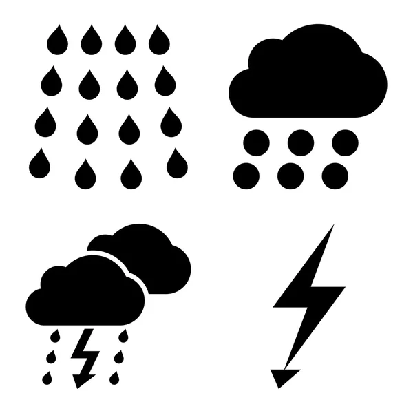 Icônes vectorielles plates d'orage — Image vectorielle