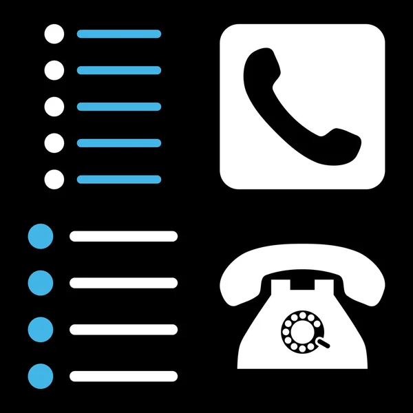 Phone List Flat Vector Icons — Stock Vector