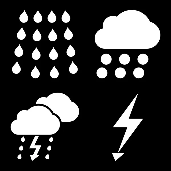 Thunderstorm Flat Vector Icons — Stock Vector