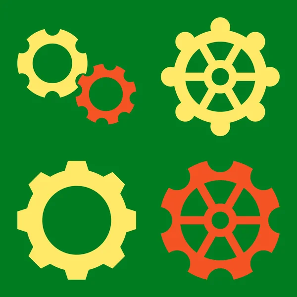 Gears Flat Vector Icons — Stock Vector