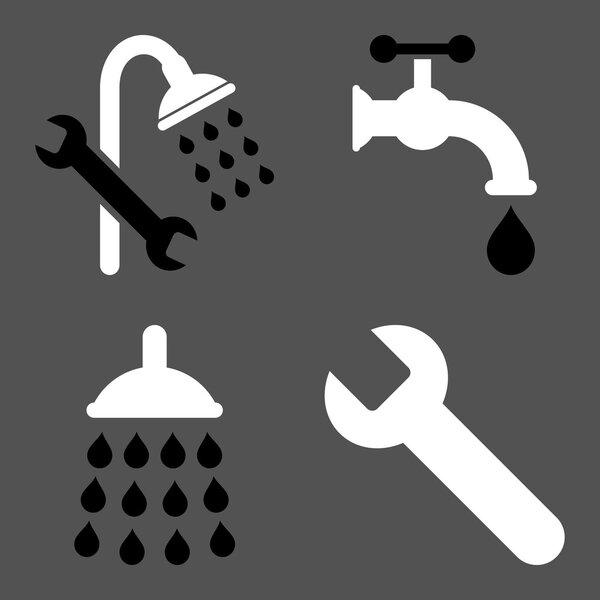 Plumbing Tools Flat Vector Icons