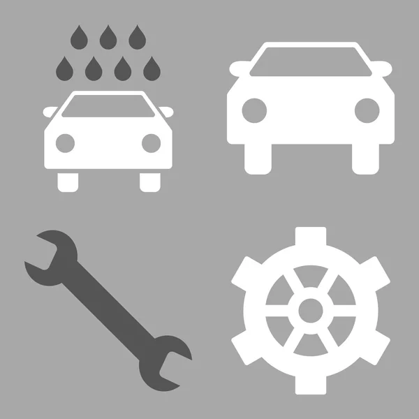 Car Service Flat Vector Icons — Stock Vector