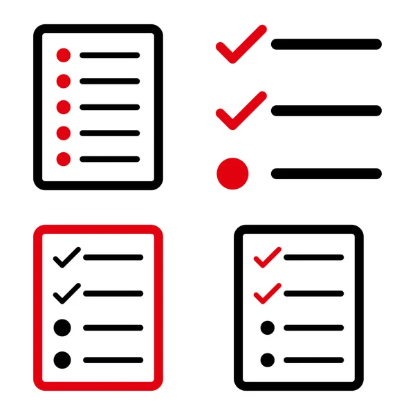 Lista de iconos de vectores planos — Vector de stock