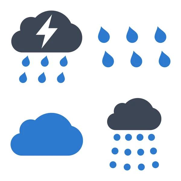 Icônes vectorielles plates de pluie — Image vectorielle