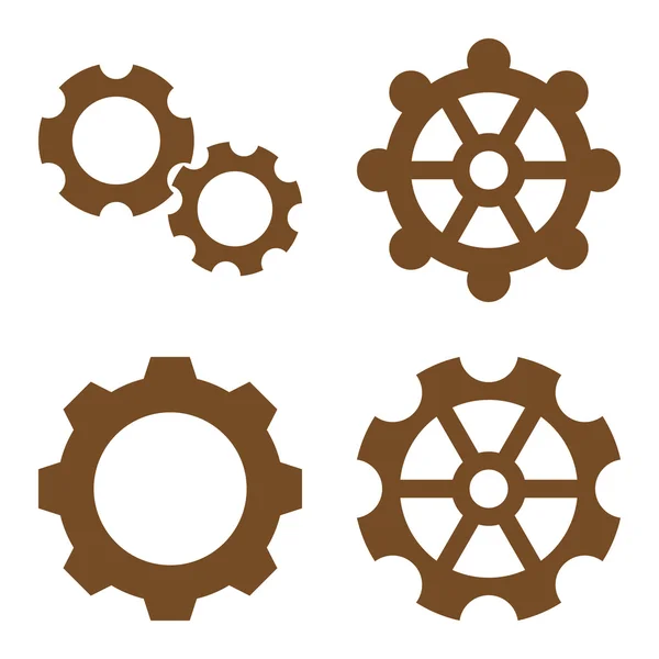 Gears Flat Vector Icons — Stock Vector