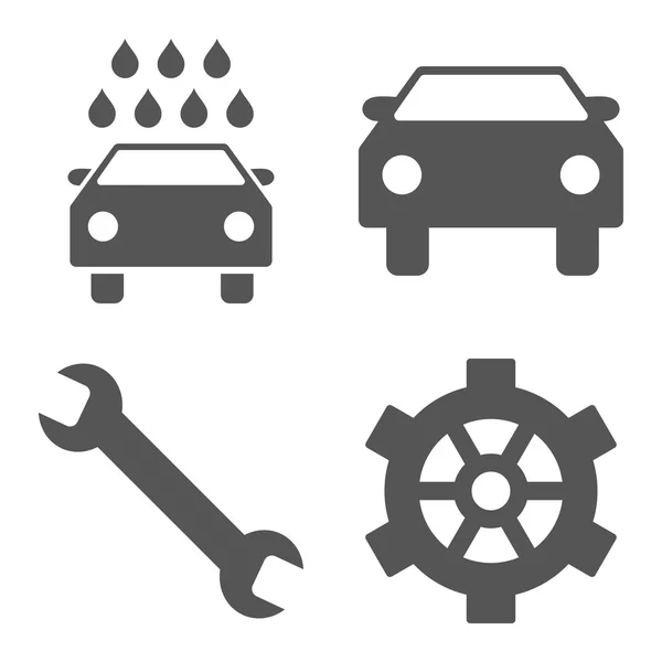 Car Service Flat Vector Icons — Stock Vector