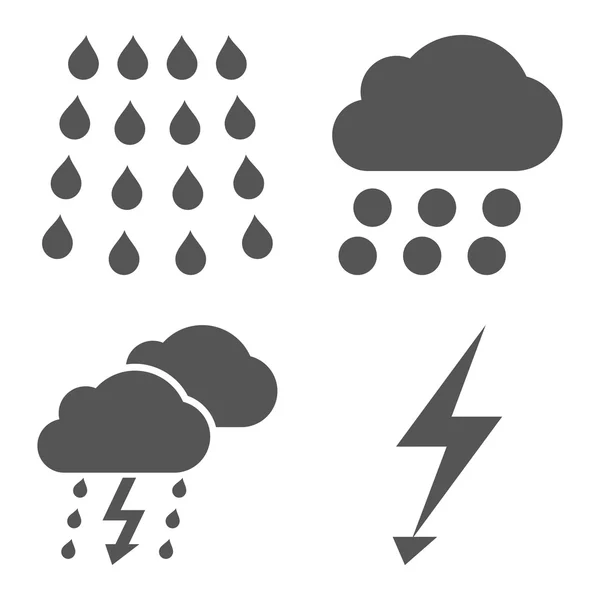 Thunderstorm Flat Vector Iconos — Vector de stock