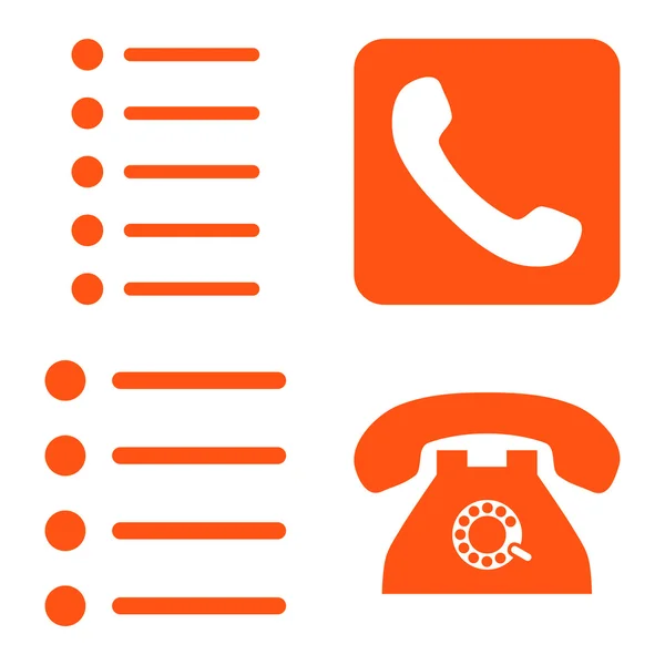 Phone List Flat Vector Icons — Stock Vector