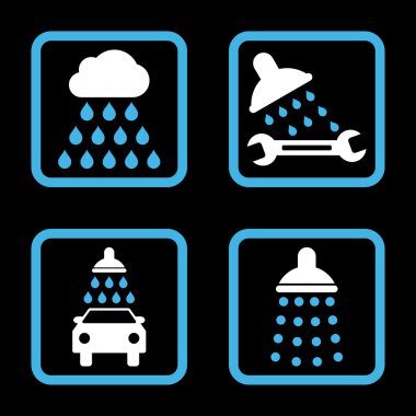 Duş düz kare vektör simgesi