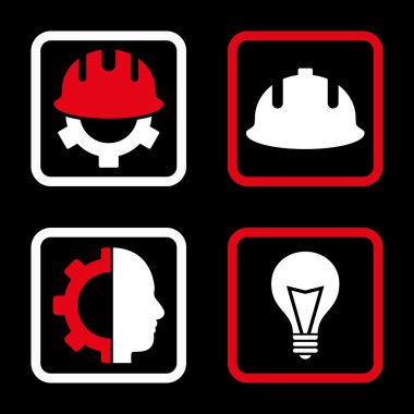 Geliştirme düz kare vektör simgesi