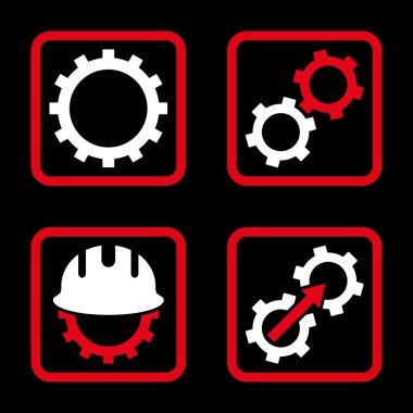 Geliştirme düz kare vektör simgesi