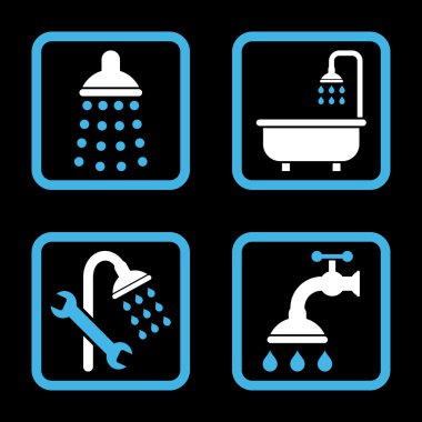 Duş düz kare vektör simgesi