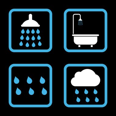 Duş düz kare vektör simgesi