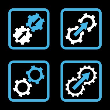 Entegrasyon vites düz kare vektör simgesi