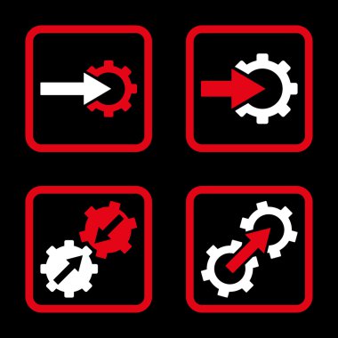 Entegrasyon vites düz kare vektör simgesi