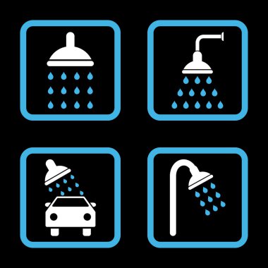 Duş düz kare vektör simgesi