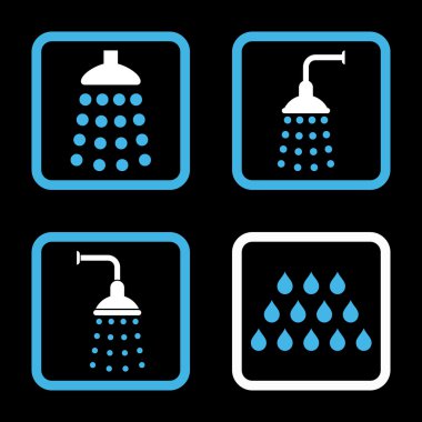 Duş düz kare vektör simgesi