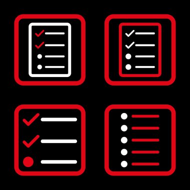 Liste öğeleri düz kare vektör simgesi