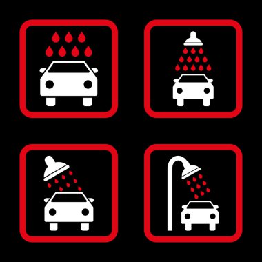 Araba duş düz kare vektör simgesi