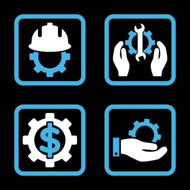 Geliştirme düz kare vektör simgesi