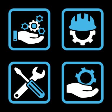 Geliştirme düz kare vektör simgesi