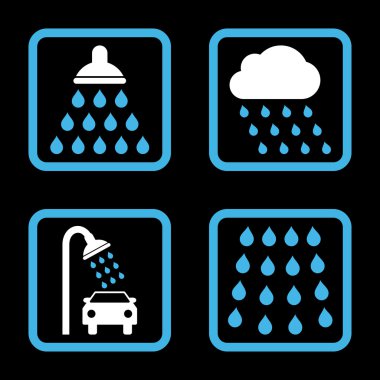 Duş düz kare vektör simgesi