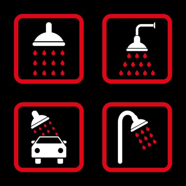 Duş düz kare vektör simgesi