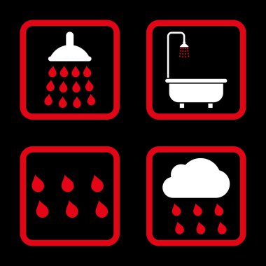 Duş düz kare vektör simgesi