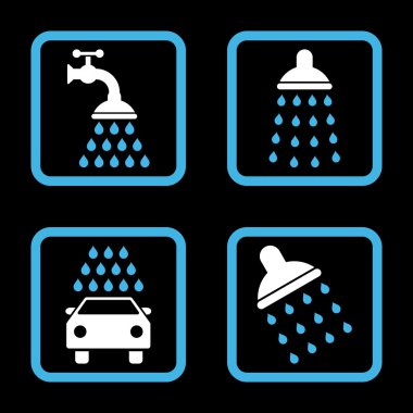 Duş düz kare vektör simgesi