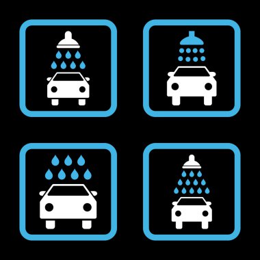 Carwash düz kare vektör simgesi