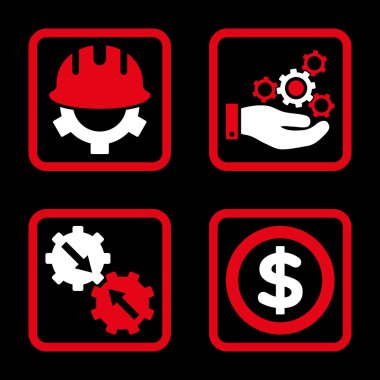 Geliştirme düz kare vektör simgesi