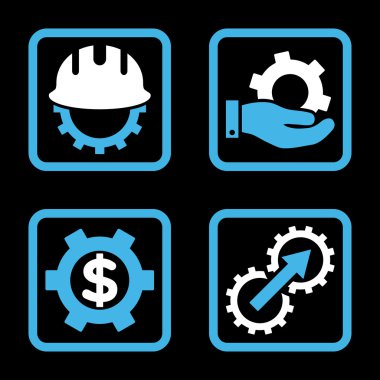 Geliştirme düz kare vektör simgesi