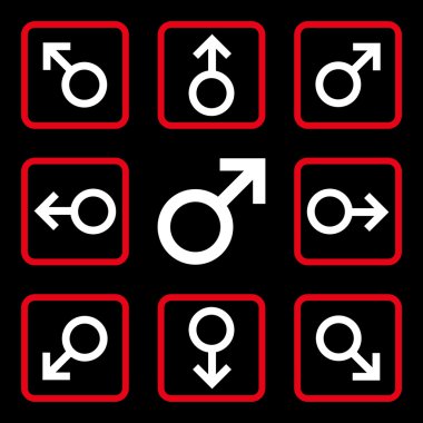 Yön düz kare vektör simgesi