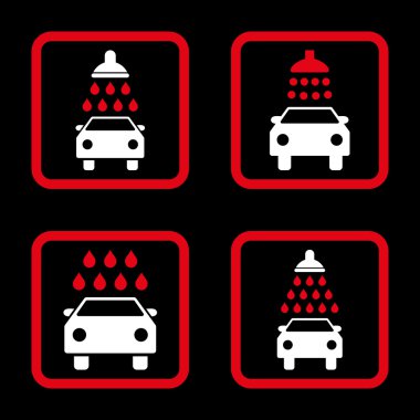 Carwash düz kare vektör simgesi