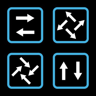 Exchange oklar düz kare vektör simgesi