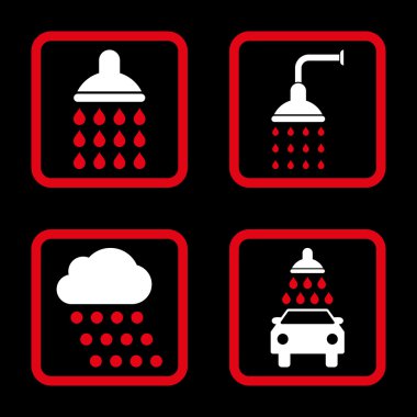 Duş düz kare vektör simgesi