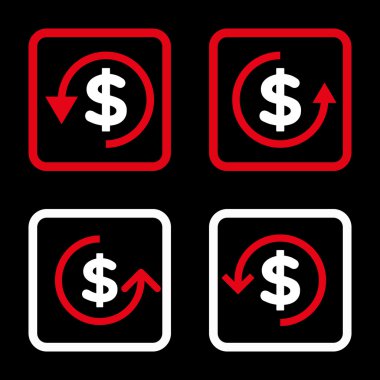 Düz kare vektör simge iade