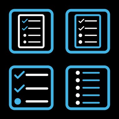 Liste öğeleri düz kare vektör simgesi