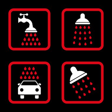 Duş düz kare vektör simgesi