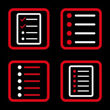 Liste öğeleri düz kare vektör simgesi