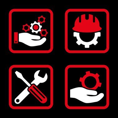 Geliştirme düz kare vektör simgesi