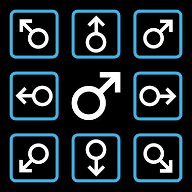 Yön düz kare vektör simgesi