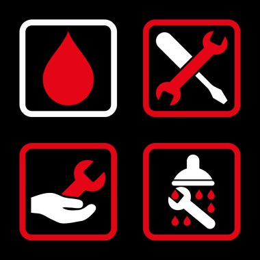 Duş düz kare vektör simgesi