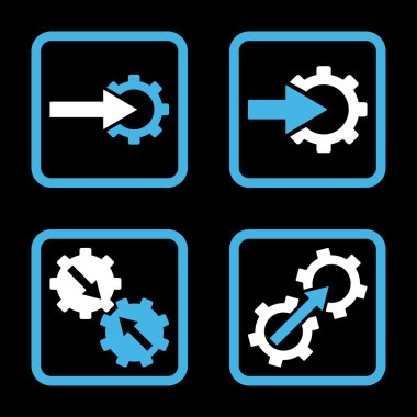 Entegrasyon vites düz kare vektör simgesi