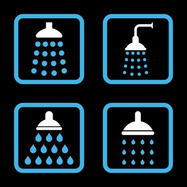 Duş düz kare vektör simgesi