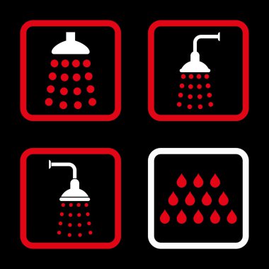 Duş düz kare vektör simgesi