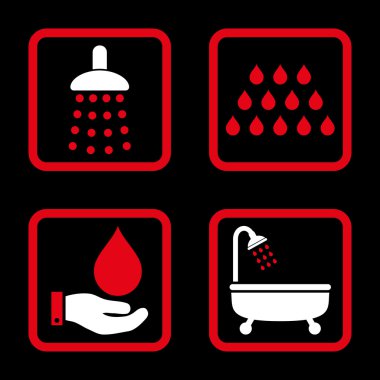 Duş düz kare vektör simgesi